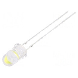 LED 5mm Alb Rece 60000-70000mcd 15° Convex | Electronic-mag.ro | Componente Electronice