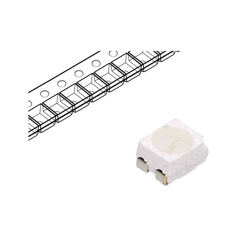 LED SMD 3528 Albastru PLCC4 1560mcd 50mA 3,5x2,8x1,9mm 120° | Electronic-mag.ro | Componente Electronice