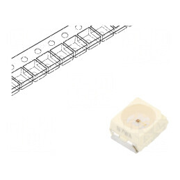 LED roșu 60° 20mA λd: 626-639nm 2,8x3,5x1,75mm PLCC2 | Electronic-mag.ro | Componente Electronice