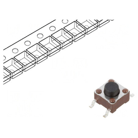 Microîntrerupător TACT SPST-NO 0,05A 24VDC SMT | Electronic-mag.ro | Componente Electronice