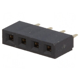 Conector şiruri pini soclu mamă 1x4 PIN 2,54mm THT | Electronic-mag.ro | Componente Electronice