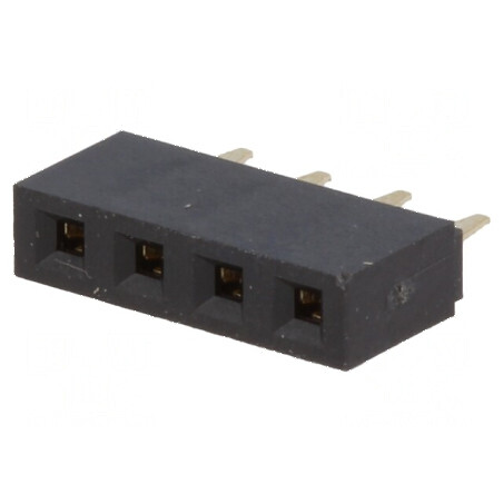 Conector şiruri pini soclu mamă 1x4 PIN 2,54mm THT | Electronic-mag.ro | Componente Electronice