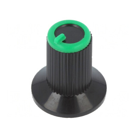 Buton rotativ plastic Ø6mm Ø10x19mm negru cu flanșă | Electronic-mag.ro | Componente Electronice