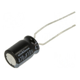 Condensator electrolitic low ESR 470uF 10VDC THT Ø8x11,5mm | Electronic-mag.ro | Componente Electronice