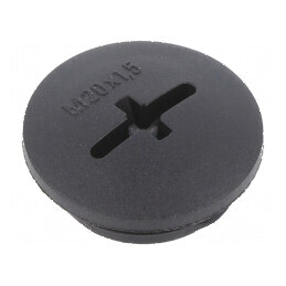 Capac de protecție M20 1,5 IP56 poliamidă neagră 6mm | Electronic-mag.ro | Componente Electronice