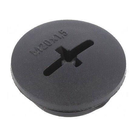 Capac de protecție M20 1,5 IP56 poliamidă neagră 6mm | Electronic-mag.ro | Componente Electronice