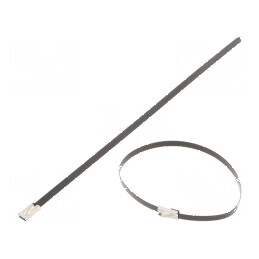 Colier de strângere oțel inoxidabil AISI 304 200mm x 4,6mm | Electronic-mag.ro | Componente Electronice