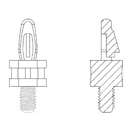 Distanţier PCB poliamidă 66 9,5mm 4mm | Electronic-mag.ro | Componente Electronice