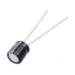Condensator electrolitic THT 10uF 50VDC Ø6,3x7mm ±20% 1000h | Electronic-mag.ro | Componente Electronice