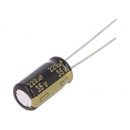 Condensator electrolitic low ESR THT 220uF 35VDC Ø8x15mm | Electronic-mag.ro | Componente Electronice