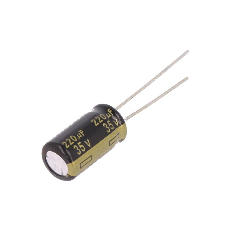 Condensator electrolitic low ESR THT 220uF 35VDC Ø8x15mm | Electronic-mag.ro | Componente Electronice Condensator electrolitic low ESR THT 220uF 35VDC Ø8x15mm | Electronic-mag.ro | Componente Electronice