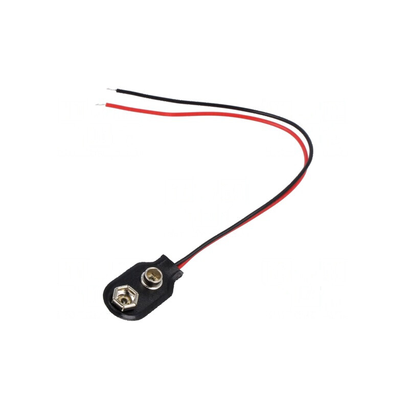 Conector 6F22 cu cablu 150mm pentru baterii 6LR61 | Electronic-mag.ro | Componente Electronice