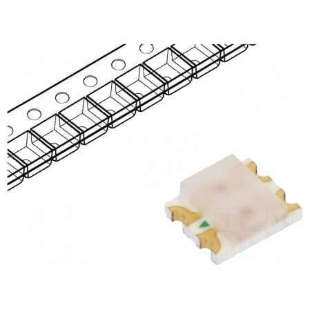 LED SMD 1210 Portocaliu/Verde 3,2x2,7x1,1mm 170° 20mA | Electronic-mag.ro | Componente Electronice
