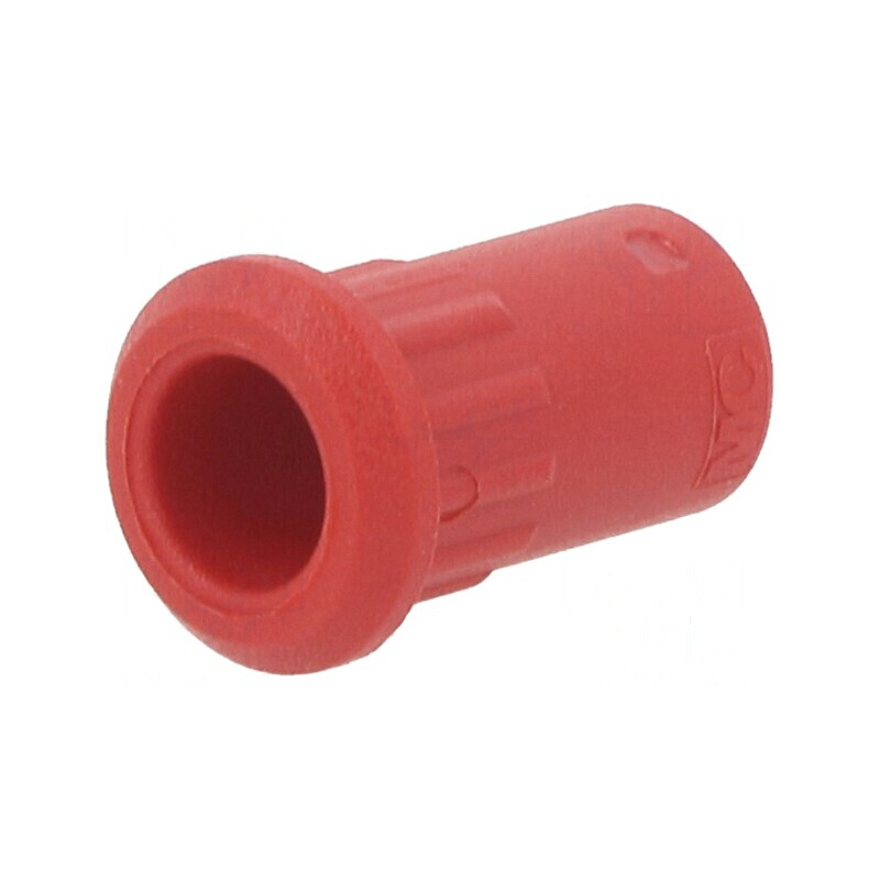 Carcasa roşie 25A 20,5mm pentru socluri banană | Electronic-mag.ro | Componente Electronice