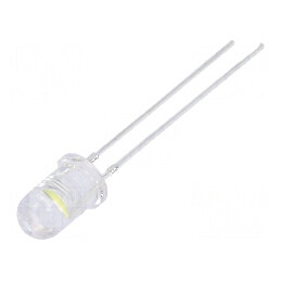 LED 5mm alb rece 25000-30000mcd 60° convex | Electronic-mag.ro | Componente Electronice