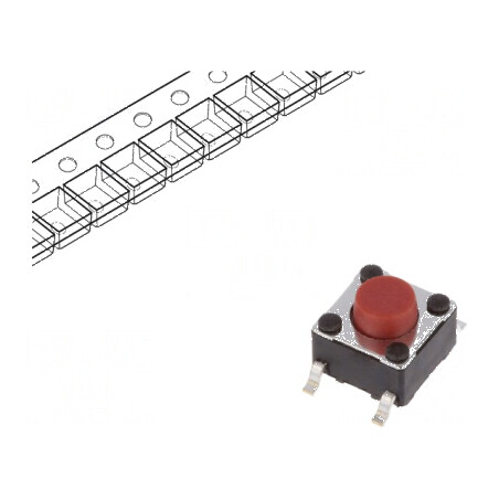 Microîntrerupător TACT SPST-NO 0,05A/12VDC SMT Poz: 2 | Electronic-mag.ro | Componente Electronice