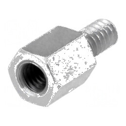 Piuliță distanțieră filetată 6mm M3 alamă nichel | Electronic-mag.ro | Componente Electronice