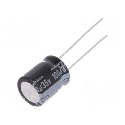 Condensator electrolitic THT 100uF 35V Ø10x12,5mm ±20% | Electronic-mag.ro | Componente Electronice