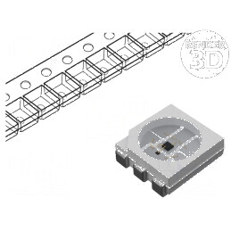LED SMD 5050 PLCC6 RGB 5x5x1.6mm 120° Lumină Roșie 400-600mcd | Electronic-mag.ro | Componente Electronice