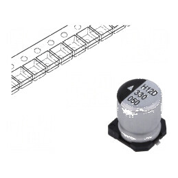 Condensator electrolitic SMD 33uF 50V 6.3x8mm 1000h 83mA | Electronic-mag.ro | Componente Electronice