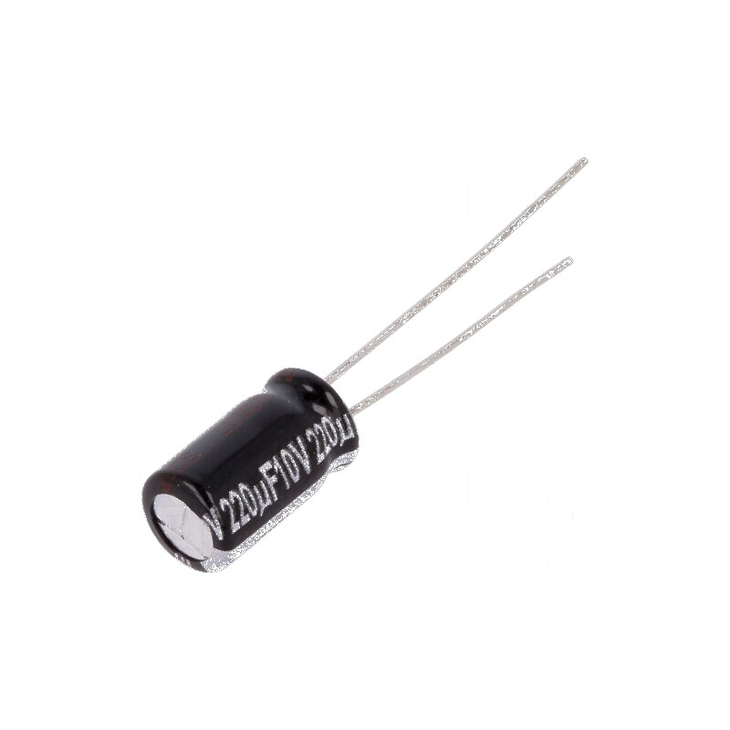 Condensator electrolitic THT 220uF 10V 6,3x11mm ±20% | Electronic-mag.ro | Componente Electronice