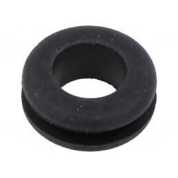 Manșon Ø 15mm pentru montaj, negru, grosime panou max. 3mm | Electronic-mag.ro | Componente Electronice