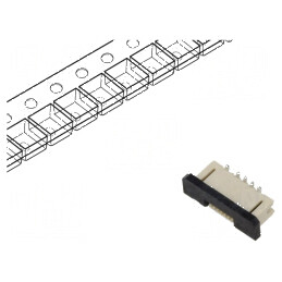 Conector FFC/FPC vertical PIN 6 ZIF SMT 30V 0,5A cositorit | Electronic-mag.ro | Componente Electronice