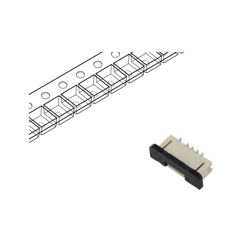 Conector FFC/FPC vertical PIN 6 ZIF SMT 30V 0,5A cositorit | Electronic-mag.ro | Componente Electronice