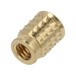 Adaos filetat alamă M4 8,5mm pentru plastic | Electronic-mag.ro | Componente Electronice