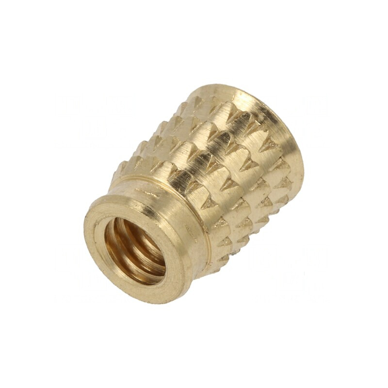 Adaos filetat alamă M4 8,5mm pentru plastic | Electronic-mag.ro | Componente Electronice
