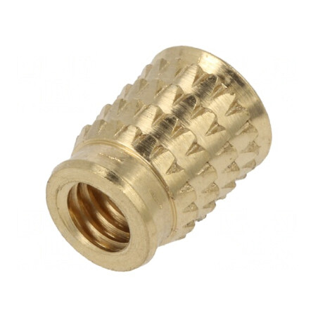 Adaos filetat alamă M4 8,5mm pentru plastic | Electronic-mag.ro | Componente Electronice