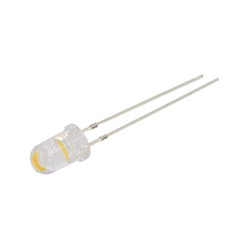 LED 5mm Alb Cald 16000-20000mcd 60° Convex | Electronic-mag.ro | Componente Electronice