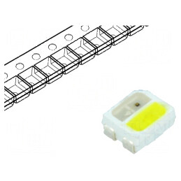Banda LED SMD 3528 PLCC4 roșie/alb rece 3,5x2,7x1,5mm 120° 20mA | Electronic-mag.ro | Componente Electronice