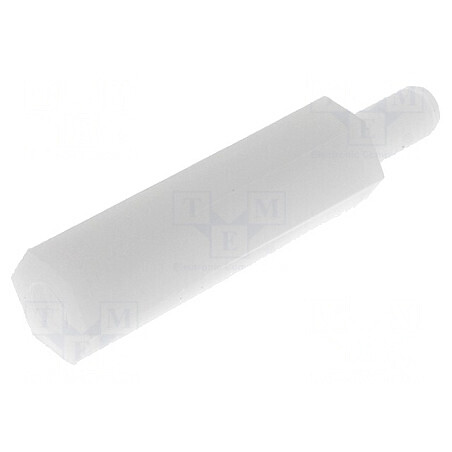 Piuliță distanțieră filetată hexagonală poliamidă M3 20mm | Electronic-mag.ro | Componente Electronice