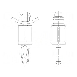 Distanțier PCB poliamidă 66 15,9mm clichet | Electronic-mag.ro | Componente Electronice