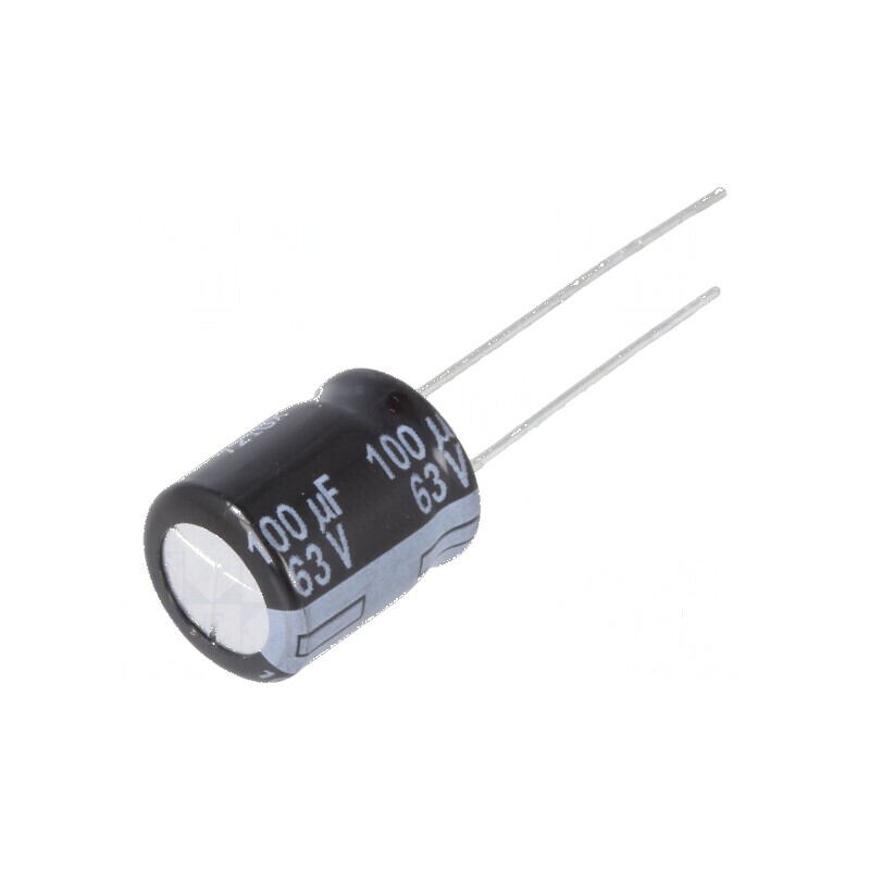 Condensator electrolitic low ESR THT 100uF 63VDC Ø10x12,5mm | Electronic-mag.ro | Componente Electronice Condensator electrolitic low ESR THT 100uF 63VDC Ø10x12,5mm | Electronic-mag.ro | Componente Electronice