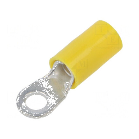 Vârf inelar M4 Ø 4,3mm pentru cablu cupru 4÷6mm² crimpat izolată | Electronic-mag.ro | Componente Electronice