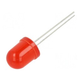 LED 10mm roșie 500-900mcd 30° convex | Electronic-mag.ro | Componente Electronice