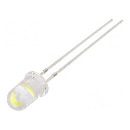 LED 5mm alb rece 90000-100000 mcd 15° convex | Electronic-mag.ro | Componente Electronice