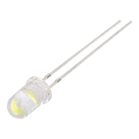 LED 5mm alb rece 90000-100000 mcd 15° convex | Electronic-mag.ro | Componente Electronice