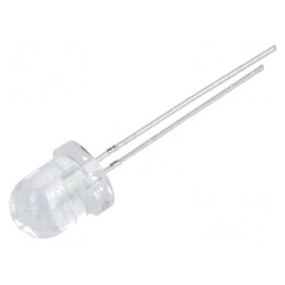 LED 8mm Alb Rece 30000-36000mcd 30° Convex | Electronic-mag.ro | Componente Electronice