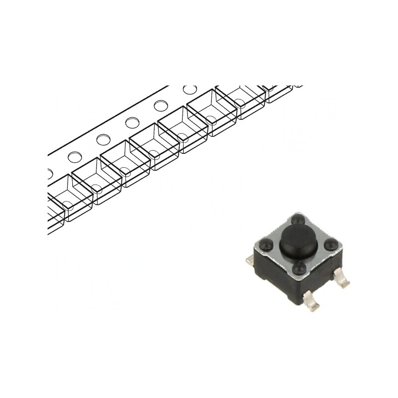 Microîntrerupător TACT SPST-NO 0,05A/12VDC SMT Poz. 2 | Electronic-mag.ro | Componente Electronice