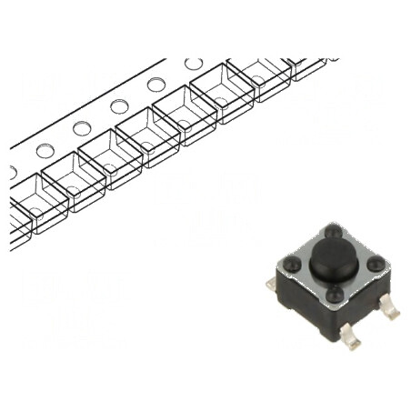 Microîntrerupător TACT SPST-NO 0,05A/12VDC SMT Poz. 2 | Electronic-mag.ro | Componente Electronice