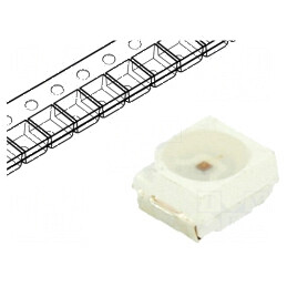 Bandă LED 3528 PLCC2 roșie 500-700mcd 3,5x2,8x1,9mm 10mW | Electronic-mag.ro | Componente Electronice