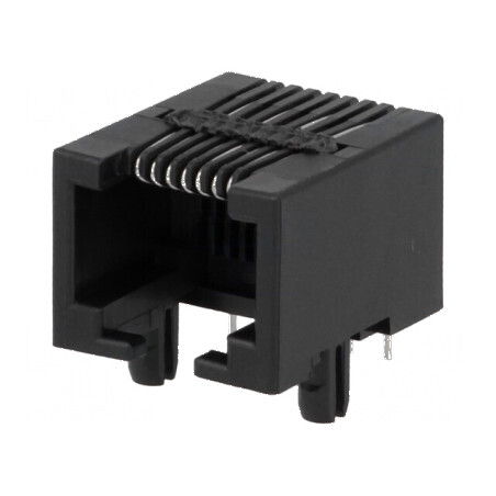 Conector RJ45 8p8c THT unghi 90° soclu PIN 8 | Electronic-mag.ro | Componente Electronice