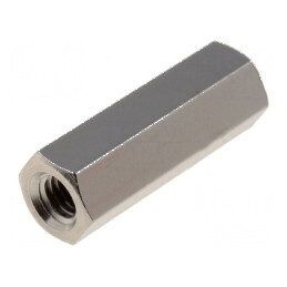 Piuliță distanțieră filetată 15mm M3 alamă nichel | Electronic-mag.ro | Componente Electronice