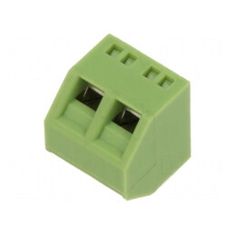 Regletă de conexiuni pentru PCB unghi 45° 5mm, 2 piste 1,5mm² | Electronic-mag.ro | Componente Electronice