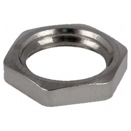 Piuliță M12 din alamă nichelată, 15mm, Pas 1.5 | Electronic-mag.ro | Componente Electronice