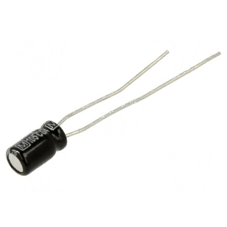Condensator electrolitic THT 10uF 25VDC Ø4x7mm 2,5mm | Electronic-mag.ro | Componente Electronice