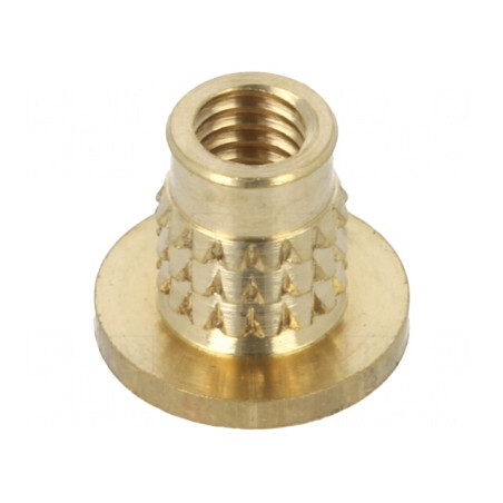 Adaos filetat alamă M3 BN 37896 5,2mm pentru plastic | Electronic-mag.ro | Componente Electronice